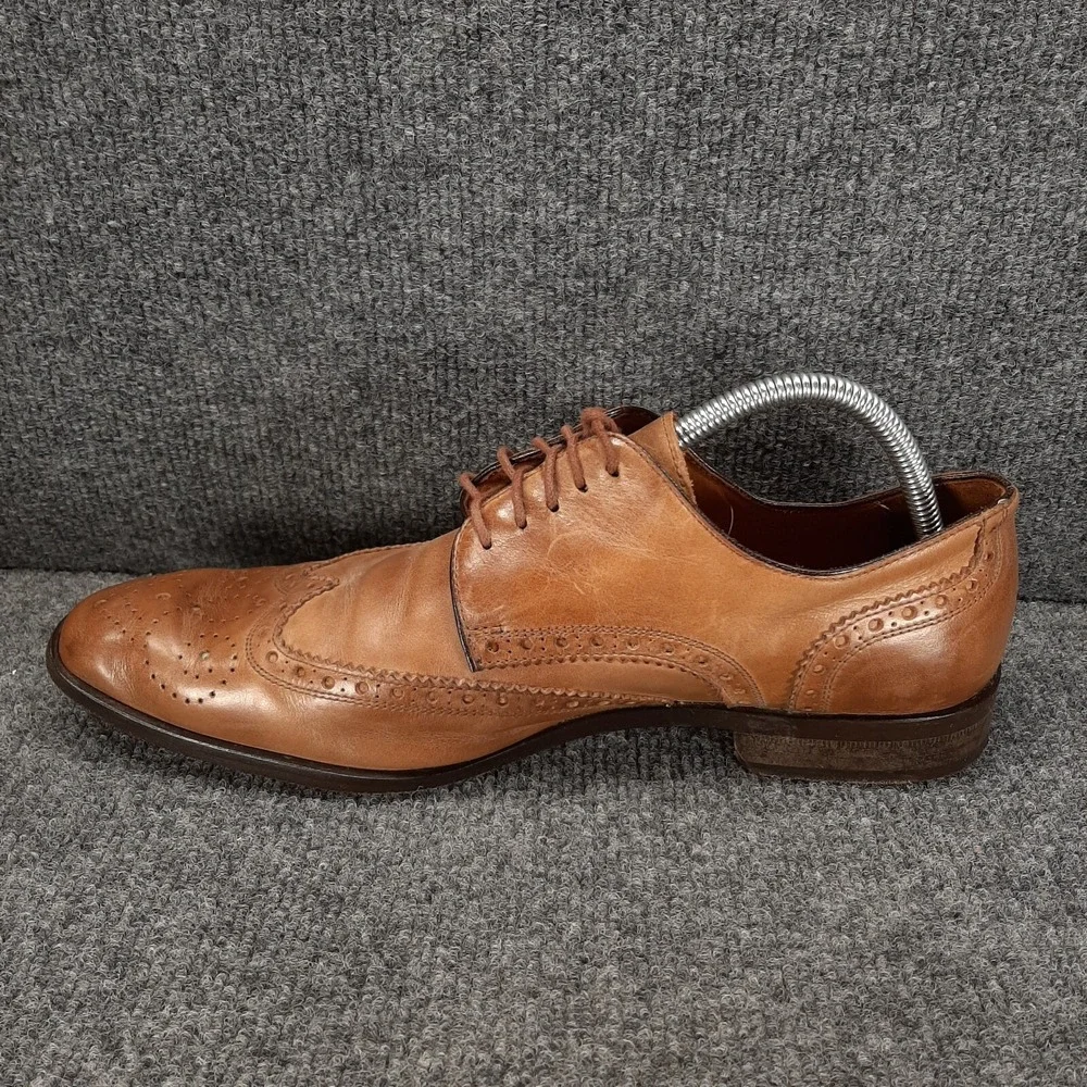 Massimo Matteo Cuoio Wingtip Leather Dress Shoes Men's Size 9M Made in Italy